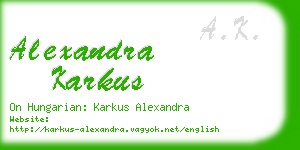 alexandra karkus business card